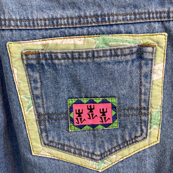 Vintage High Waist 80s Software Tropical Denim Women’s Shorts Size 9 Waist 28 - Picture 5 of 8